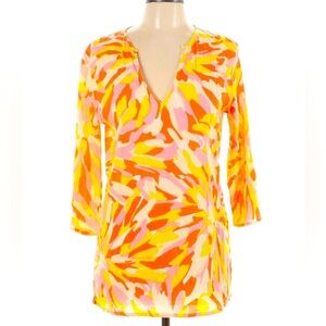 J. Crew Multicolor Blouse - Orange, Pink, Yellow